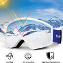 SANWICH Kids Ski Goggles for Boys Girls Aged 5-14, 100% UV Protection OTG Ski Goggles (Gray)