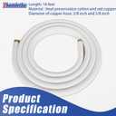 16FT Air Conditioning Cooling Connection Hose 3/8 Inch and 5/8 Inch Mini Split Line Set Fit for Mini Split Air Conditioner