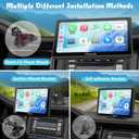 CARPURIDE W901 Pro with Wireless Bluetooth Transmission Portable Carplay & Android Auto Car Stereo, 1080P Touch Screen, Mirror Link/GPS/Siri/FM, with 3 Bracket