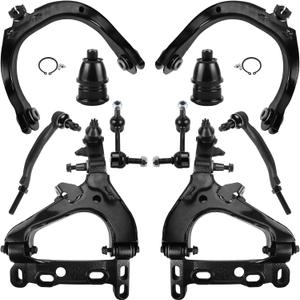 LCWRGS 10pcs Front Suspension Kit Compatible with 2004-2007 Chevy Trailblazer GMC Envoy XL Buick Rainier Saab 9-7X Isuzu Ascender, Lower & Upper Control Arms Ball Joints Outer Tie Rods Sway Bars