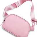 Amazerbst Fanny Pack, Everywhere Belt Bag,40 Inch Adjustable Strap for Women and Men,Waterproof (Pink)