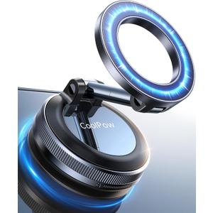 CoolpowNewest Vacuum Magnetic Phone Holder for Car Phone Holder MountMovable Vacuum Suction Magsafe Car Mount Cell Phone Holders for Your Car Accessories for Women Men for iPhone 17 16 15 14 Kits (Black)