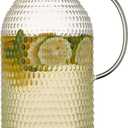 Pitcher, 100 Oz Glass Pitcher with Lid & Safe Packing, Easy Clean Heat Resistance Borosilicate Glass Jug for Hot/Cold Water, Milk, Ice Tea and Juice Beverage