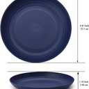 Berglander EUR Blue Plastic Plates Set of 12 Pieces 9", Reusable and Sturdy Unbreakable Dinner Plates, Salad Plates, Pasta Bowls, Dishes for Home, Kid, Light Weight Easy Carry for Picnic, Camping (8. EUR Color)