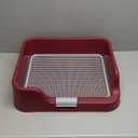 [DogCharge] Indoor Dog Potty Tray with Protection Wall Every Side for No Leak, Spill, Accident - Keep Paws Dry and Floors Clean (Tray Only, Red)