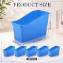 Geetery 24 Pack Large Book Bins with Labels - 14.3 x 7 x 5.3 Inches Heavy Duty Plastic Classroom Book Storage Bins File Organizers Boxes for Classroom, Library, Office, Home, Warehouse (Dark Blue)