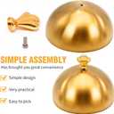 Gold Stainless Steel Food Dome Cover Food Protecting Dome Cover Serving Plate Dish Dome Cake Butter Dessert Cheese Cover for Burgers Restaurant Party (Crown Handle)