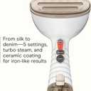 Conair Handheld Garment Steamer for Clothes, Turbo Extreme Steam 1875W Fabric Steamer, Portable Handheld Design, Strong Penetrating Steam, White/Champagne