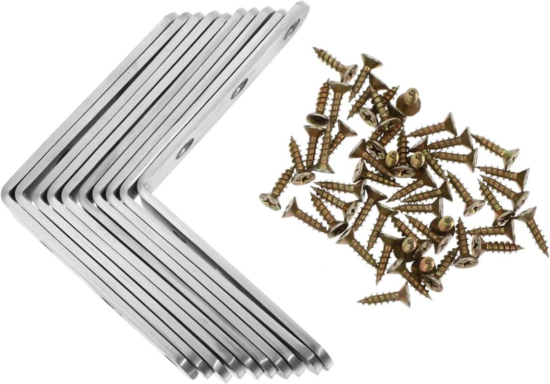 Stainless Steel Corner Brackets for Furniture Support of Heavy Duty Fixing Brackets for Reinforcing Chairs Desks and Cabinets