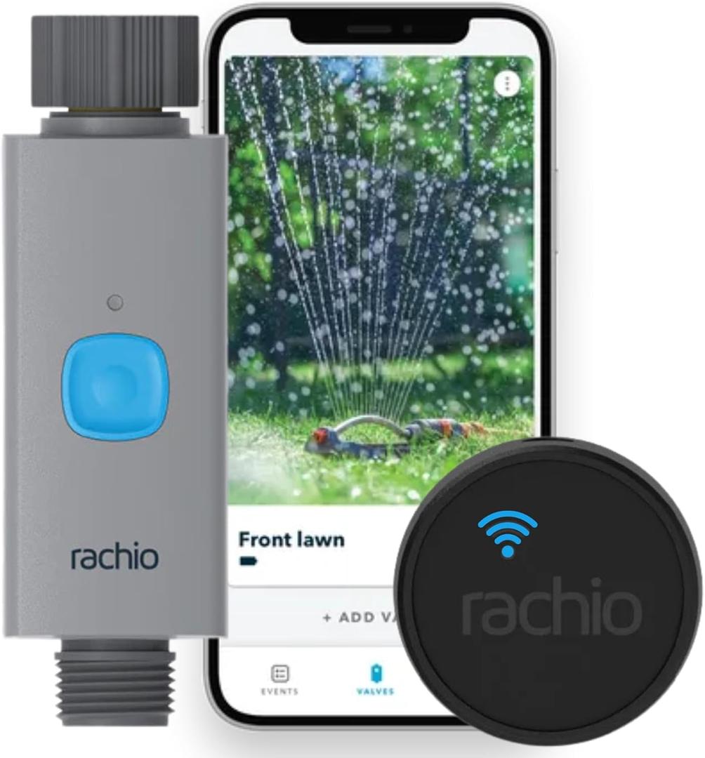 Rachio Smart Hose Timer (1 Valve + 1 WiFi Hub)  App-Controlled Outdoor Faucet Timer, Quick Install & Scheduling, Expandable System