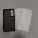 Ezanmull for Samsung Galaxy S25 FE Case Magnetic Shockproof, [Fit for MagSafe] [Glass Screen Protector + Camera Lens Protector] Translucent Anti-Fingerprint (Black)