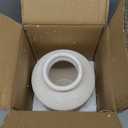 Farmhouse Ceramic Vase for Living Room Bedroom Antique White 7.45'' Flower Bouquet Vase for Fake Plant Home Decor Office Fireplace Centerpieces Rustic Retro Vintage Modern Gift Decoration