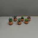 Nubry Mini Fake Plants in Terrine Pots Artificial Small Succulents Potted Faux Assorted Lifelike Plants for Home Office Desk Decor, Set of 6 (Orange Terracotta Pots)