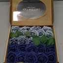N&T NIETING Fake Roses,25pcs Artificial Flowers Dusty Blue Fake Roses Faux Flowers Fake Flowers for DIY Wedding Bouquets Centerpieces Floral Arrangements Home Decorations Shades of Navy Blue