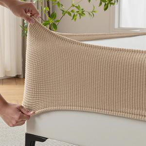 MIYE Jacquard Fabric Box Spring Cover,Super Stretchy Wrap Around 4 Sides Elastic Bed Skirt,Wrinkle & Fading Resistant,Washable & Easy Fit