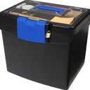 Storex File Box Nesting Portable with Drawer Cobalt, Black Blue