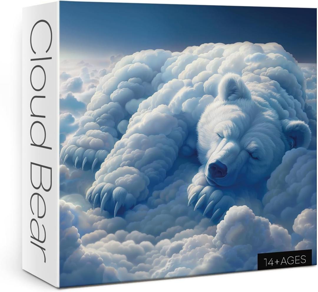 Winter Bear Puzzles for Adults 1000 Pieces, Art Animal White Snow Landscape Jigsaw Puzzles, Difficult Challenging Nature Scenic Puzzle Winter Bear Puzzles for Adults 1000 Pieces, Art Animal White Snow Landscape Jigsaw Puzzles, Difficult Challenging Nature Scenic Puzzle