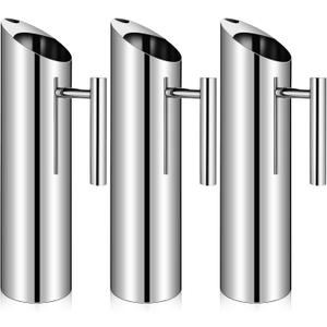 Funnymoom 3 Pack 70oz/2l Stainless Steel Water Pitcher Modern Metal Pitcher with Ice Guard Silver Carafe Drink with Handle or Iced Hot Drink Tea Juice Coffee Beer (EXP 08/08/32)