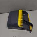 Broom and Dustpan Set with Long Handle - Upright Dustpan & 3 Rows Dense Bristles, Ideal for Home, Office, Kitchen, Lobby, Shop, All-Purpose Indoor & Outdoor Sweeping,Gray&Yellow