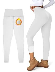 Women's Fleece Lined Leggings Weather Thick Thermal Warm Winter Tights Butt Lift High Waist Tummy Control Yoga Pants, XS