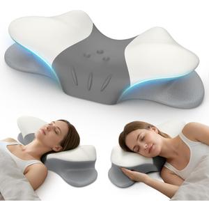 beslovo Cervical Neck Pillow for Pain Relief, Ergonomic Side Sleeper Pillow for Sleeping, Orthopedic Neck Support Contour Memory Foam Pillow for Side Back Stomach Sleepers, Ideal for Office Travel