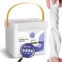 SELEAD Foam Clay White 500g - Moldable Air Dry Ultra-Light Modeling Clays for Adult Cosplay, Sculpting, Arts & Crafts - with 80g Colored Clay
