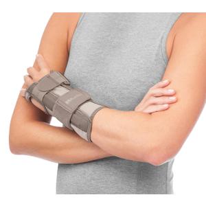 MUELLER Sports Medicine Reversible Wrist Stabilizer with Splint, Wrist Pain Relief Support for Men and Women, Ideal for Carpal Tunnel, Tendinitis, Arthritis, Taupe, Small/Medium
