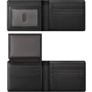 GNDR Wallet For Men RFID Blocking Black Wallets Bifold Faux Leather Card Holder Front Pocket Mens Accessories With Gift Box