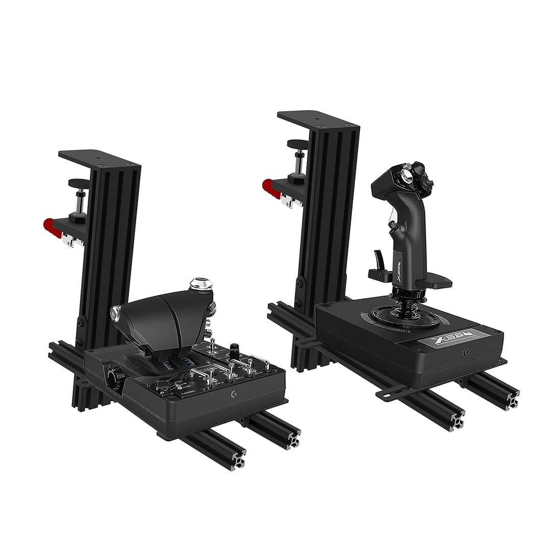 Hikig 2 Set Desk Mount for Flight Sim Game Joystick, Throttle and HOTAS Systems - Compatible With Logitech X56, X52, X52 Pro, Thrustmaster T-Flight HOTAS, T.16000M, TCA