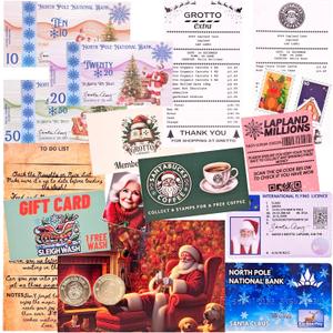 Santa's Lost Wallet Evidence Kit  Magical Christmas Eve Set with Bank Card, Sleigh Flying License, North Pole Money, Loyalty Cards, Receipts & Many More Fun Surprises