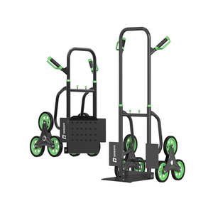 Stair Climbing Hand Truck 440lb，Heavy Duty Dolly Cart for Stairs，Thickened Upgraded Steel Tube Folding Stair Climbing Trolley with Six Wheels and Telescoping Handle