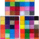 ZLLBTMO 39000 Pcs Fuse Beads Kit for Craft Making 72 Colors 2.6mm Mini Small Iron Beads Set for Aduld, with Box, 4 Pegboards, 1 Drawing, 1 Tweezers, 5 Ironing Paper