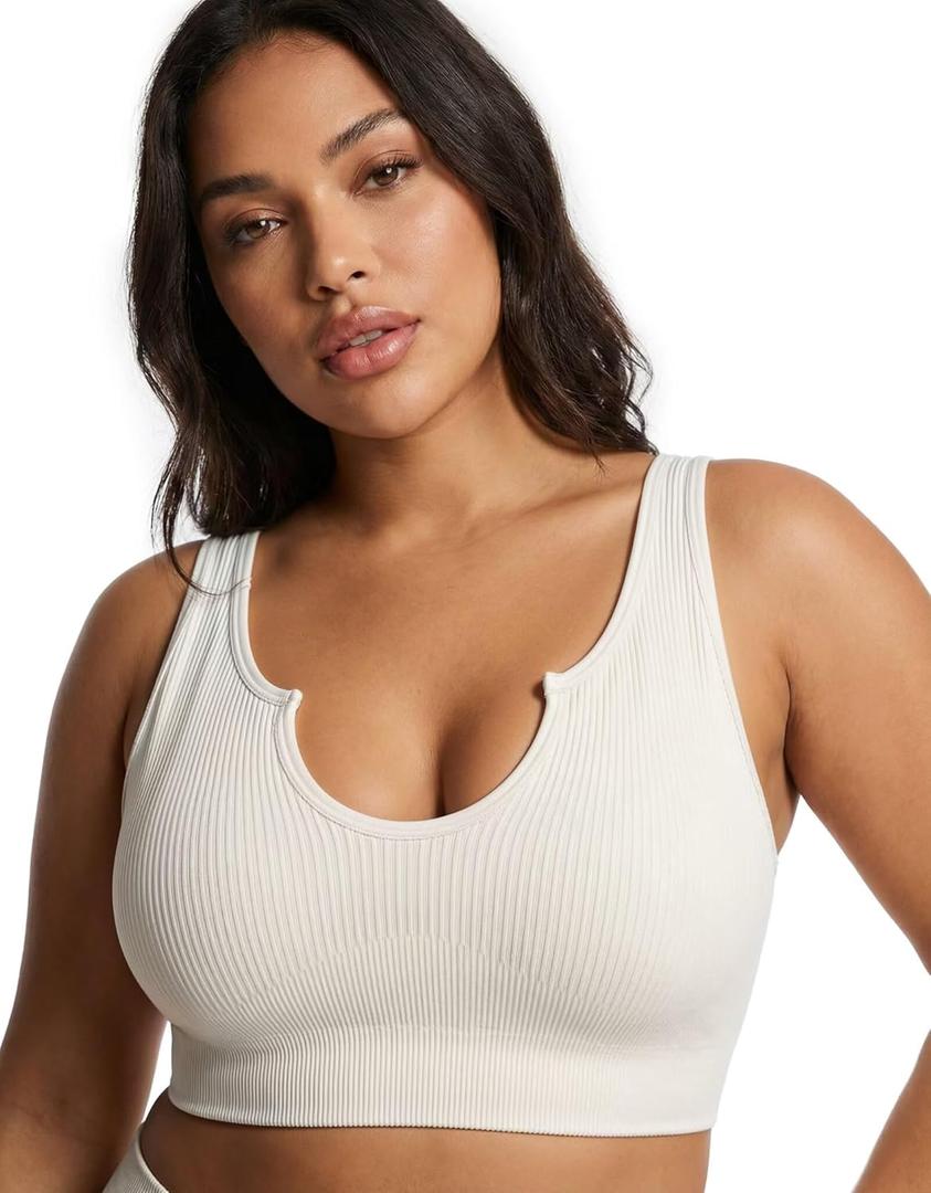 Hybrid & Company Women's Super Comfy Sports Bras Support Crop Top Bralette for Yoga Gym (M)
