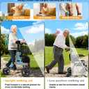 Lightweight Upright Rollator Walker All-Terrain Foldable with seat and Adjustable Height backrest, 300 lbs Capacity, 10" Front & 8" Rear Wheels for Seniors, Adults, bariatric, Includes Cane Holders