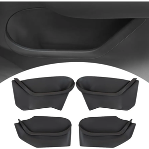 COOL STAR Door Side Storage Box Full-Cover Front and Rear Door Tray Organizer Compatible with Tesla Model Y 2020-2025 Interior Accessories Full Cover Door Slot Tray Mats Black 4Pcs