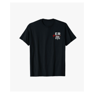 Emergency Room Registered Nurse Gift ER Heartbeat T-Shirt, M