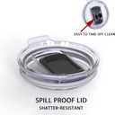 Ideus 20 oz Tumbler, Travel Coffee Mug with Splash Proof Sliding Lid, Double Wall Stainless Steel Vacuum Insulated Coffee Mug for Home and Office, Keep Beverages Hot or Cold, Pink Ribbon