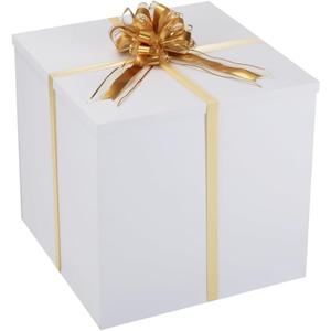 Extra Large Gift Box with Lid 20x20x20 Inches, White Big Gift Box for Gender Reveal, Giant Gift Boxes with Lids for Presents Packaging for Birthday Surprise, Christmas, Anniversaries, Wedding Party