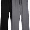 BAMBOO COOL Men's Pajama Pants Sleep Lounge Bottoms Soft Comfy Pj Pant Sleepwear with Pockets 2 Pack XXXL