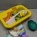 CUTE STONE Play Sink with Running Water, Kitchen Sink Toys with Play Food and Kitchen Utensils, Pool Floating Toys for Fishing Game, Children Role Play Electric Dishwasher Toy Gift for Boys Girls (Yellow)