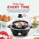 Dash Rapid Egg Cooker - Boiler, Poacher & Steamer - Includes Measuring & Recipe Guide - Dishwasher Safe - BPA Free - Holds 7 Eggs, Black