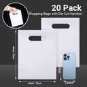 Zzwjhpak Plastic Merchandise Bags, 20 Pack 6x8 Inch Shopping Bags with Die Cut Handles, Retail Boutique Bags for Small Business, Merchandise, Party Favor & Goodie Bags