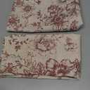 jinchan Floral Kitchen Curtains Set Linen Tier Curtains and Valance Farmhouse Drapes for Small Windows 24 Inch Length for Cafe Living Room Bathroom Rod Pocket 3 Pieces Set Black on Linen