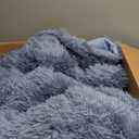 Smoofy Fluffy Queen Comforter Set, Faux Fur Comforter Set Queen Size, Luxury Fuzzy Bedding Set, Soft Shaggy Bed Set for All Season, 3 Pieces - 1 Comforter & 2 Pillowcases, Infinite Blue