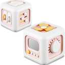 SOCBTNSO Busy Cube, Toys for 1 Year Old Girl Gifts, Montessori for Baby Girl, Travel Sensory Toys for Toddlers 1-3, Learning Fine Motor Skills| 1st Birthday Girl Gifts 12 Months (Pink)