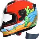 TRIANGLE Kids Motorcycle Helmets Youth Full Face Helmet Lightweight with 2 Visors DOT Approved