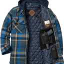 Legendary Whitetails mens Ccw Hooded Flannel Shirt Jacket Polyfill Insulated Quilted Shacket (X-Large, Slate Hatchet Plaid)