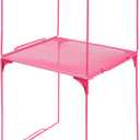 Locker Organizer Shelf Stackable Extra Locker Shelf for School Locker Organizer Storage Cabinet Accessories Suitable for School, Office, and Home Use (2, Pink)