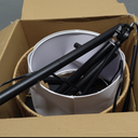 UpgradedDimmable Boho Floor Lamp for Living Room, Modern Swing Arm Floor Lamp with Rattan & Fabric Shades, Black Rattan Standing Lamp with 11W Bulb, Farmhouse Adjustable Tall Lamp for Bedroom Office (Bohemian-Matte Black)