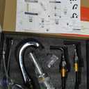 Chrome Widespread Bathroom Faucet - 2 Handle 8 Inch Stainless Steel Sink Faucet for 3 Hole Lavatory With Pop Up Drain and Supply Hose